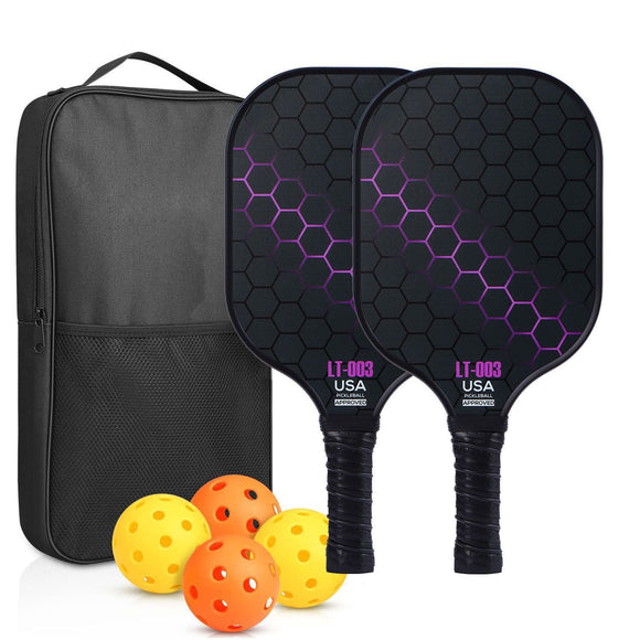 Green Pickleball Set with 2 Paddles-2 Balls And Triangular Carry Bag