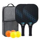 Green Pickleball Set With 2 Paddles-4 Balls And Gray Carrying Bag-6