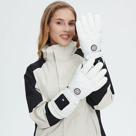 Outdoor Smart Heated Winter Gloves White