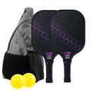 Purple Pickleball Set with 2 Paddles-2 Balls And Triangular Carry Bag-1
