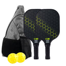 Purple Pickleball Set With 2 Paddles-4 Balls And Gray Carrying Bag-8