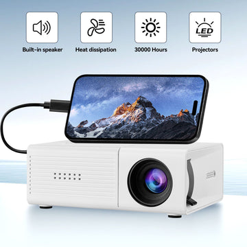 White M3S 1080P Mini Projector USB-Powered Version Includes Manual - 0