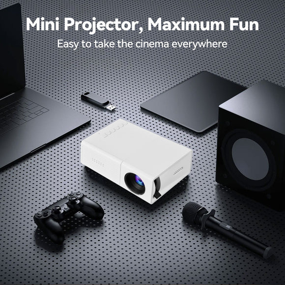 White M3S 1080P Mini Projector USB-Powered Version Includes Manual