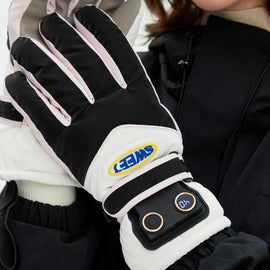 Windproof Water-Repellent Fleece-Lined Self-Heating Gloves Black