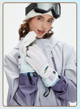 Windproof Water-Repellent Fleece-Lined Self-Heating Gloves Black - 0