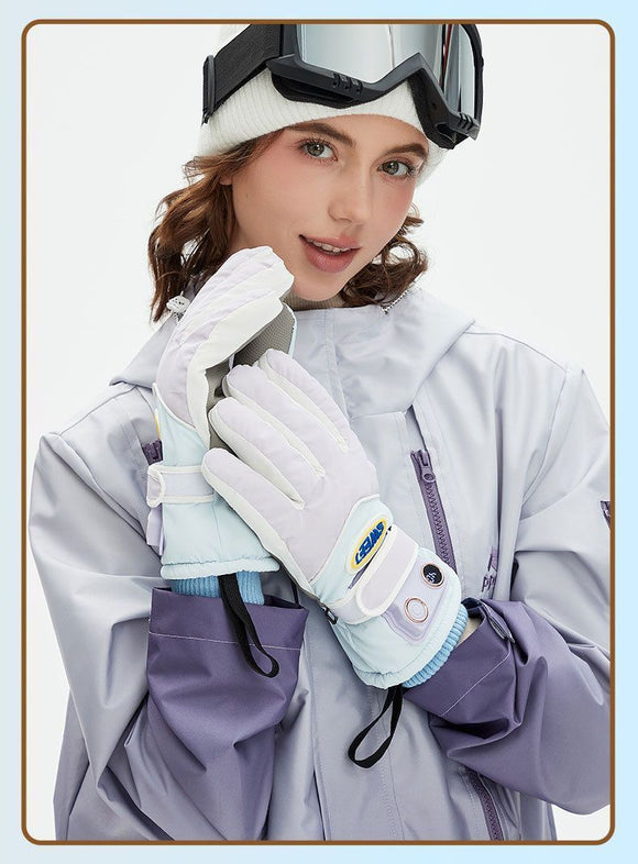 Windproof Water-Repellent Fleece-Lined Self-Heating Gloves Black
