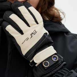 Winter Self-Heating Windproof Touchscreen Gloves-Beige Black