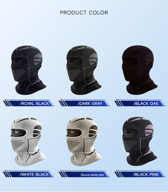 White and Grey Unisex Windproof Ski Balaclava, Thermal Neck Gaiter & Motorcycle Face Mask