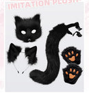 Furry Fox Costume Set for Cosplay - Grey and Black-2