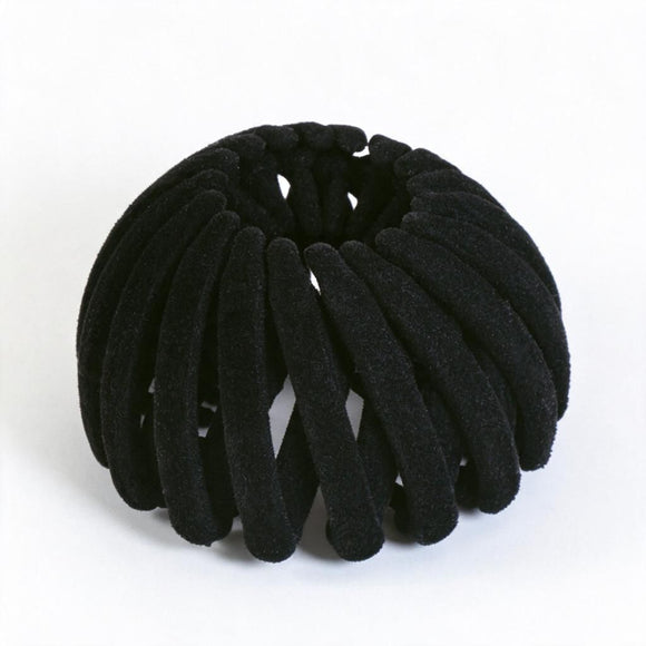 Women's Bird Nest Hair Bun Maker Clip Elegant Black Velvet Bun Curler Hair Accessory 1pc