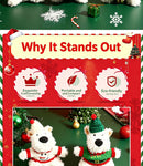 White‑Purple Outfit Plush Bear Pendant, Cute Cartoon Bag Accessory, Mini Plush Keychain for Christmas & Halloween Holiday Gifts-3