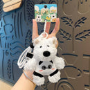 Cute West Highland Dog Plush Pendant In Panda Style, Soft Stuffed Bag Ornament, Novelty Small Gift for Christmas & Halloween Party-1