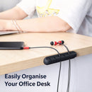 Desktop Cable Organizer White 3‑Hole 3Pcs Cord Holder Clips Charging Data Cable Management Fixer, Practical Halloween Christmas Office Desk Gift Accessory-5