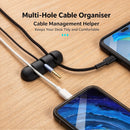 Desktop Cable Organizer White 3‑Hole 3Pcs Cord Holder Clips Charging Data Cable Management Fixer, Practical Halloween Christmas Office Desk Gift Accessory-6