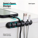 Black 7‑Hole Desktop Wire Organizer 3Pcs Cable Clamp For Phone Charging Data Line, Desk Cord Arrangement Accessory Holiday Surprise Gift-8