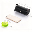 All Black Round Portable PU Leather Pill Organizer Large Capacity Medicine Box, Compact Weekly Pill Case Halloween Holiday Present-3