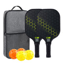 Yellow Pickleball Set With 2 Paddles-4 Balls And Gray Carrying Bag-1