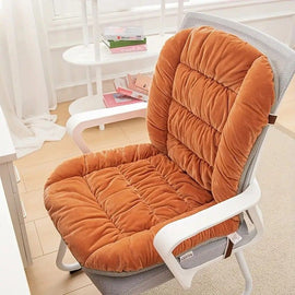 Winter Thick Fleece Seat & Back Cushion Set - 90cm Sofa Office Chair Warmer （French grey） - 0