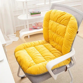 Winter Thick Fleece Seat & Back Cushion Set - 90cm Sofa Office Chair Warmer (YELLOW)