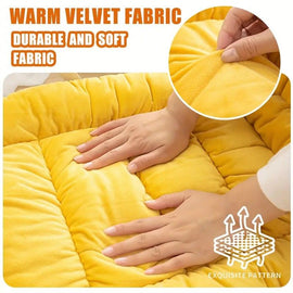 Winter Thick Fleece Seat & Back Cushion Set - 90cm Sofa Office Chair Warmer (PINK) - 0