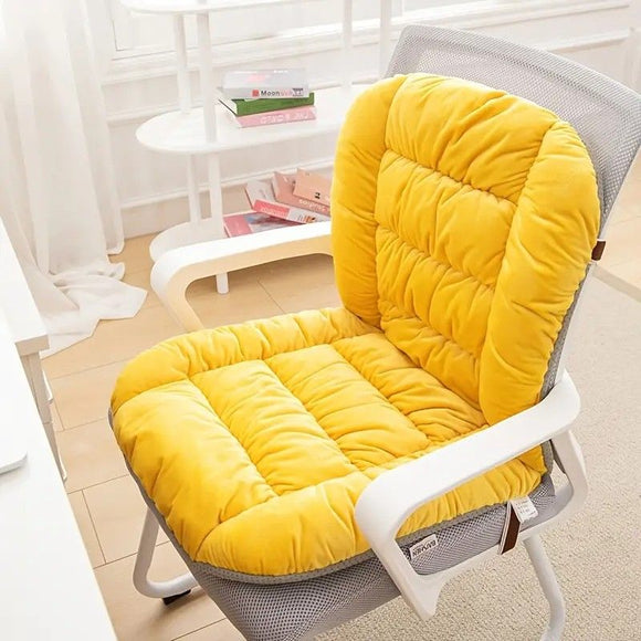 Winter Thick Fleece Seat & Back Cushion Set - 90cm Sofa Office Chair Warmer （wine red）