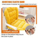 Winter Thick Fleece Seat & Back Cushion Set - 90cm Sofa Office Chair Warmer （dark green）-3