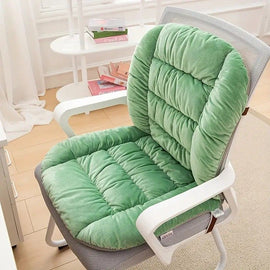 Winter Thick Fleece Seat & Back Cushion Set - 90cm Sofa Office Chair Warmer （aqua）