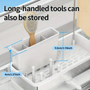 No Drill 360° Rotating Drain Sponge Holder with Tray Kitchen Sink Organizer(WHITE)-6