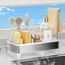 No Drill 360° Rotating Drain Sponge Holder with Tray Kitchen Sink Organizer(GREY)-13