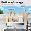 No Drill 360° Rotating Drain Sponge Holder with Tray Kitchen Sink Organizer AU(BLACK)-9