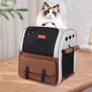 Cat Backpack Carrier - Lightweight, Foldable, Shape-Retaining Travel Bag for Cats and Small Dogs up to 8kg(Milk coffee color)-1