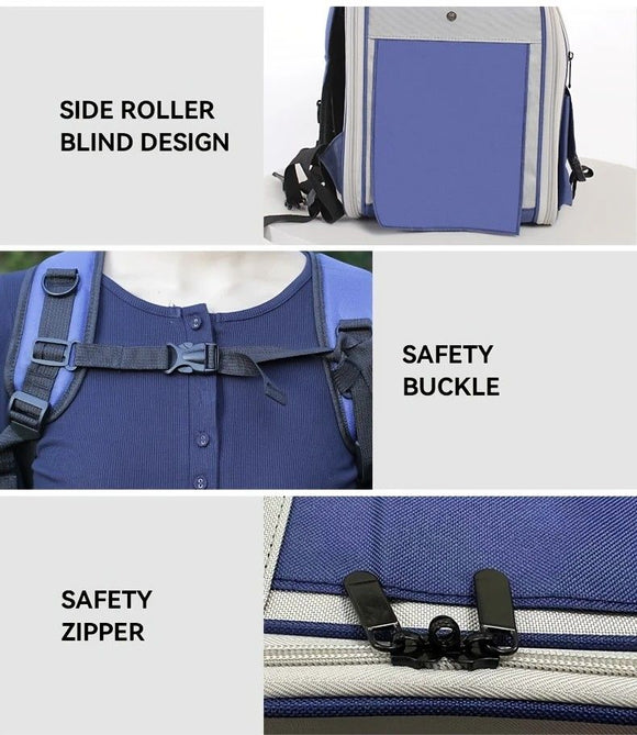 Cat Backpack Carrier - Lightweight, Foldable, Shape-Retaining Travel Bag for Cats and Small Dogs up to 8kg(Dark green)