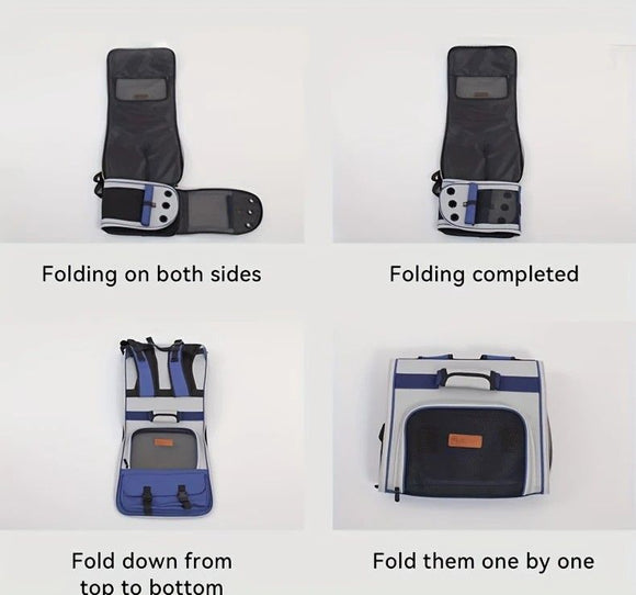 Cat Backpack Carrier - Lightweight, Foldable, Shape-Retaining Travel Bag for Cats and Small Dogs up to 8kg(Dark green)