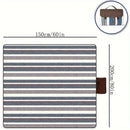 Double-layer Nylon Picnic Mat High-density Waterproof Base + Nylon Padding Lightweight Foldable with Carry Handle Machine Washable & Easy Care  Ideal for Beach Camping Park Outdoor Picnics。（150*200CM)-4