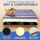 Double-layer Nylon Picnic Mat High-density Waterproof Base + Nylon Padding Lightweight Foldable with Carry Handle Machine Washable & Easy Care  Ideal for Beach Camping Park Outdoor Picnics。（150*200CM)-5