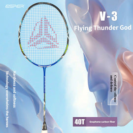 ESPER V3 Badminton Racket 72g Ultra-Light 6U Graphene Carbon All-Around Professional Match Training Durable Stylish Racket(Phantom violet) - 0