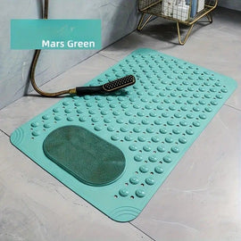 Anti-Slip Massage Shower Mat with Suction Cups Foot Spa Bathroom Mat（green)