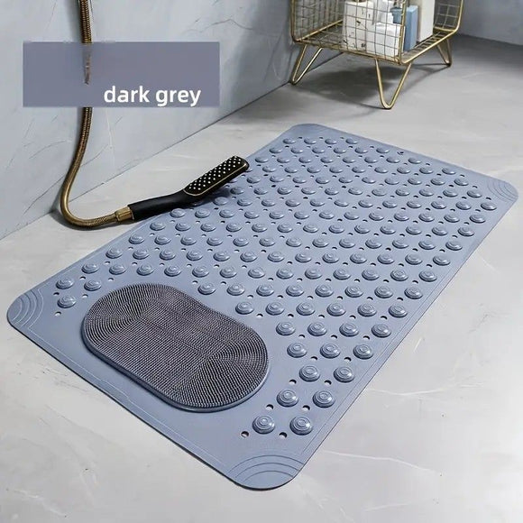Anti-Slip Massage Shower Mat with Suction Cups Foot Spa Bathroom Mat（green)