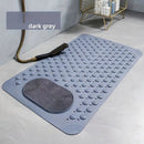Anti-Slip Massage Shower Mat with Suction Cups Foot Spa Bathroom Mat(khaki)-5