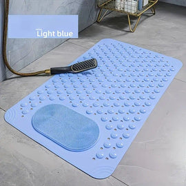 Anti-Slip Massage Shower Mat with Suction Cups Foot Spa Bathroom Mat(BLUE)