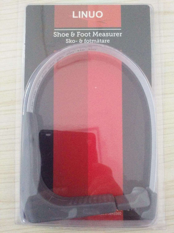 Shoe size measuring stick, foot measurer for shoes, grey