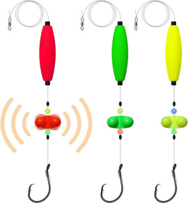Pre-Tied Catfish Rig System, 23 Inch 55LB Santee Cooper Catfish Float Rig with Adjustable EVA Slip Float and High Carbon Circle Hooks 5/0 6/0 8/0, Ready-to-Fish for River and Bank Fishing( Cigar Float-5/0Hook * 3PCS)