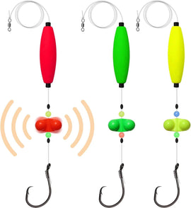 Pre-Tied Catfish Rig System, 23 Inch 55LB Santee Cooper Catfish Float Rig with Adjustable EVA Slip Float and High Carbon Circle Hooks 5/0 6/0 8/0, Ready-to-Fish for River and Bank Fishing(Cigar Float-6/0Hook * 3PCS)