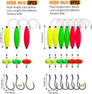 Pre-Tied Catfish Rig System, 23 Inch 55LB Santee Cooper Catfish Float Rig with Adjustable EVA Slip Float and High Carbon Circle Hooks 5/0 6/0 8/0, Ready-to-Fish for River and Bank Fishing(Cigar Float-6/0Hook * 6PCS)-7