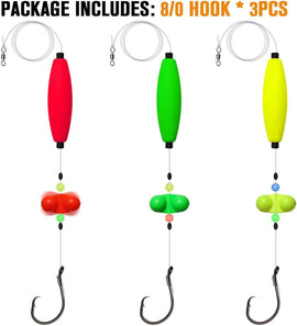 Pre-Tied Catfish Rig System, 23 Inch 55LB Santee Cooper Catfish Float Rig with Adjustable EVA Slip Float and High Carbon Circle Hooks 5/0 6/0 8/0, Ready-to-Fish for River and Bank FishingPre-Tied Catfish Rig System, 23 Inch 55LB Santee Cooper Catfish Floa - 0