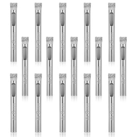 1/4" Diamond Hole Saw Drill Bits, 15PCS Glass Tile Holes Saw 1.1 inch Cutting Depth Glass Hole Saws Tile Holes Saws for Ceramic Marble Porcelain Tiles Granite Quartz