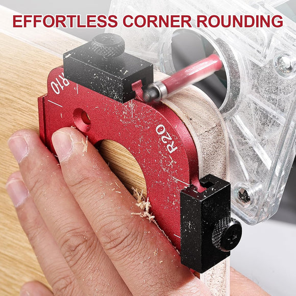 2 Pack Router Corner Radius Template, Premium Aluminum Alloy Router Corner Rounding Jig for Woodworking, 8-in-1 Arc Cutting Guide Set (R10-R50), Fits Trim, Handheld, and Table Routers