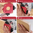 2 Pack Router Corner Radius Template, Premium Aluminum Alloy Router Corner Rounding Jig for Woodworking, 8-in-1 Arc Cutting Guide Set (R10-R50), Fits Trim, Handheld, and Table Routers-6