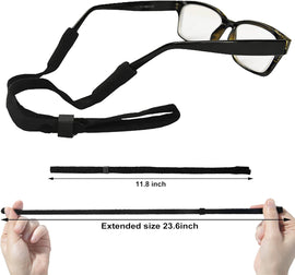 10 Pack Glasses Strap Adjtable Eyeglass Holder Around Neck Universal Glasses Lanyard Eye Glasses String Sunglasses Strap Cord Eyewear Retainer for Men Women Sports Reading (11.8 -23.6in,Balck) - 0