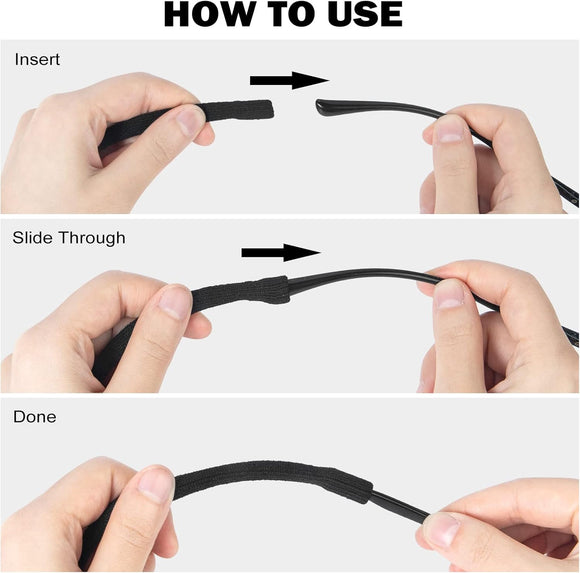 10 Pack Glasses Strap Adjtable Eyeglass Holder Around Neck Universal Glasses Lanyard Eye Glasses String Sunglasses Strap Cord Eyewear Retainer for Men Women Sports Reading (11.8 -23.6in,Balck)